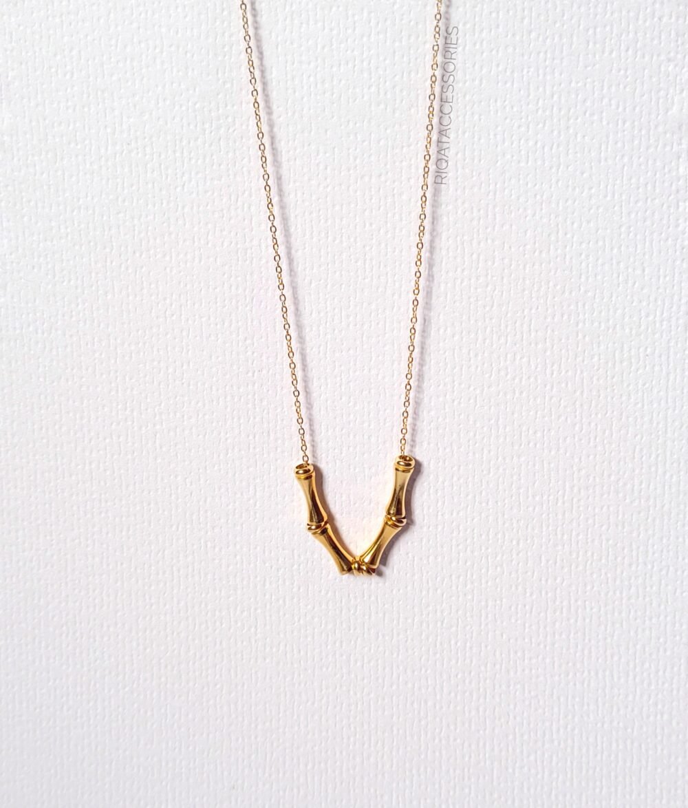 Golden Triple-Bead Snake Chain Necklace