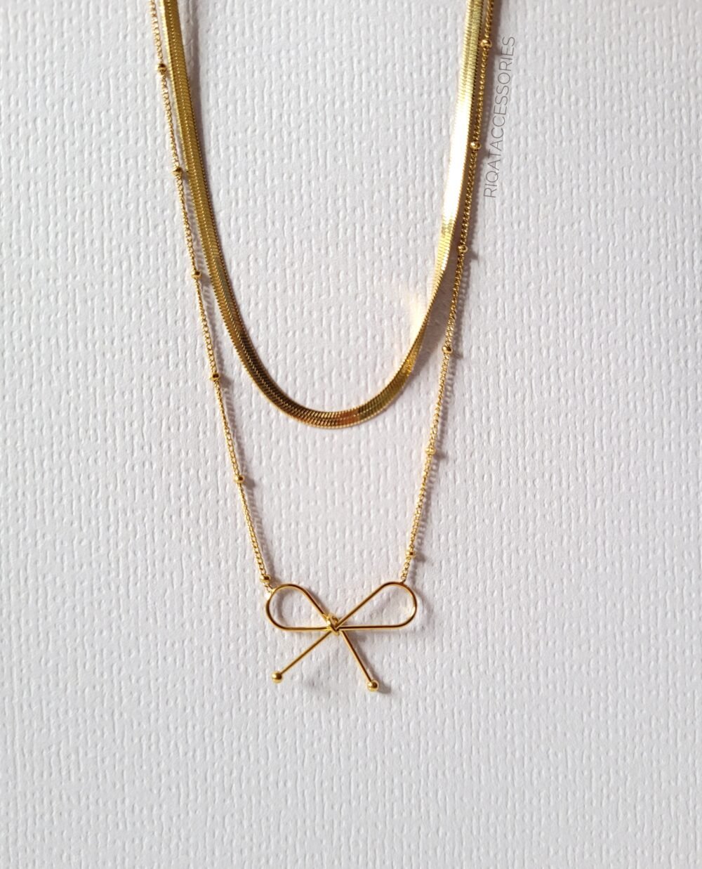 Coquettish Bow & Herringbone Layering Set