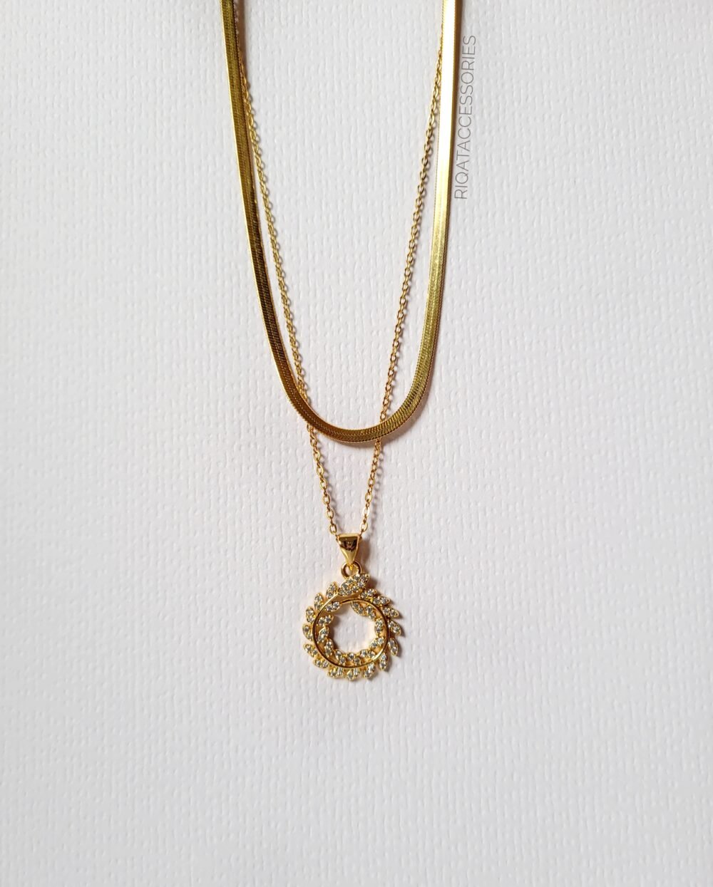 Golden Sunburst & Herringbone Layering Duo