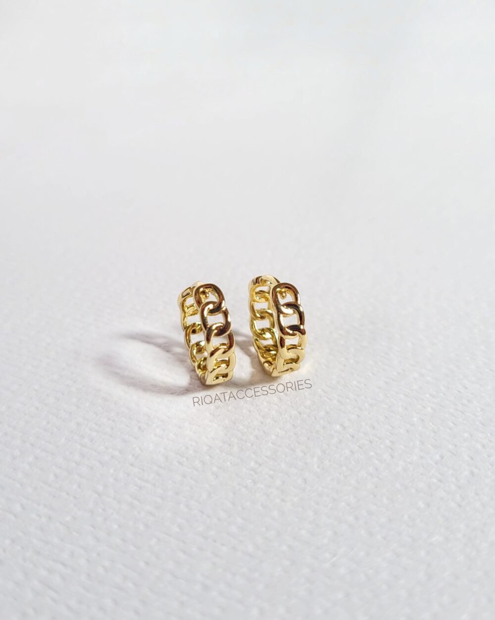 Jade Chain Huggie Earrings